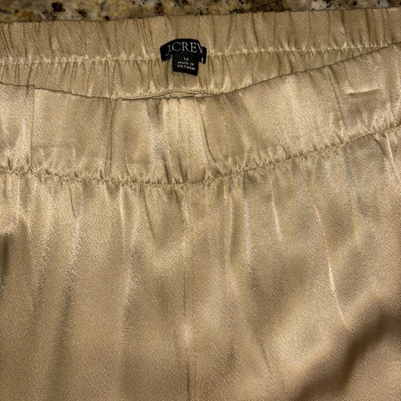 J. Crew Astrid Wide Leg Pant in Luster Crepe Satin Size 16 Champagne Off White - Picture 9 of 10